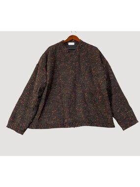 Vintage Allen Wah  Men's XL Multi Brown Lambswool Blend Tweed Sweater